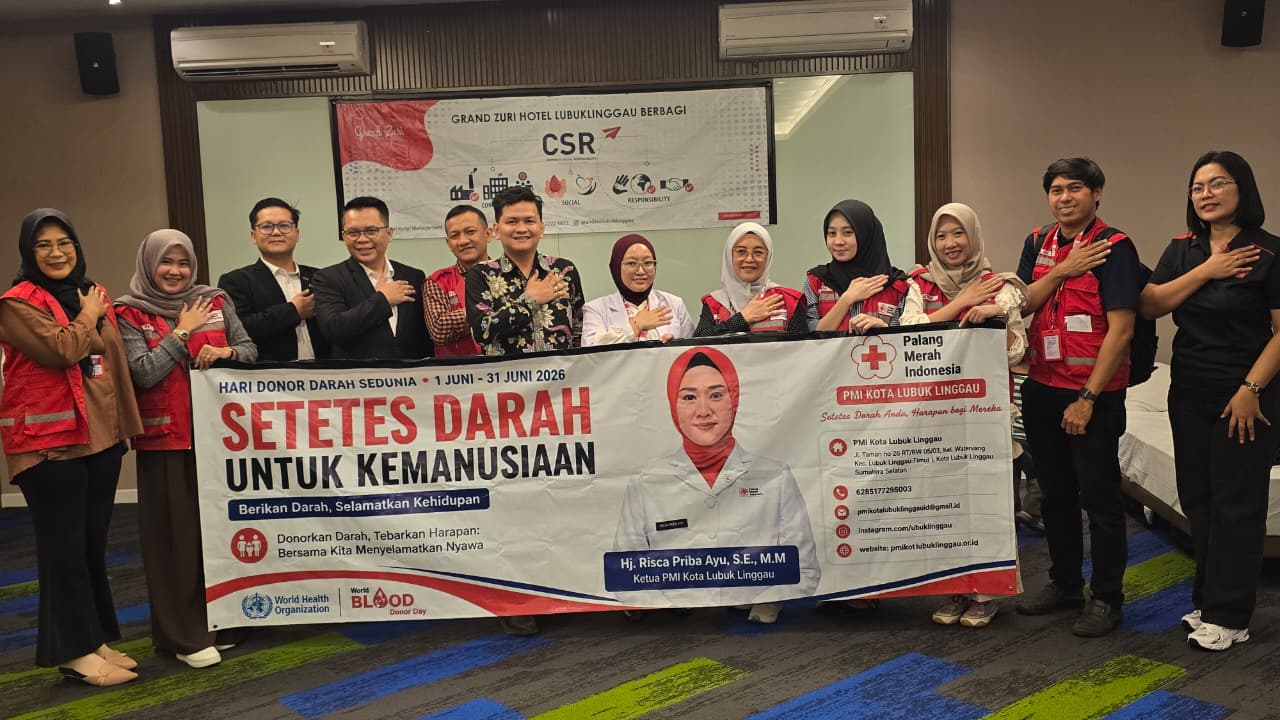 Mobile Unit UDD PMI Kota Lubuk Linggau Bersama Hotel Grand Zuri Berlangsung Meriah